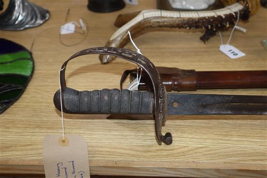 An Edward VII Wilkinson cavalry officers sword with scabbard